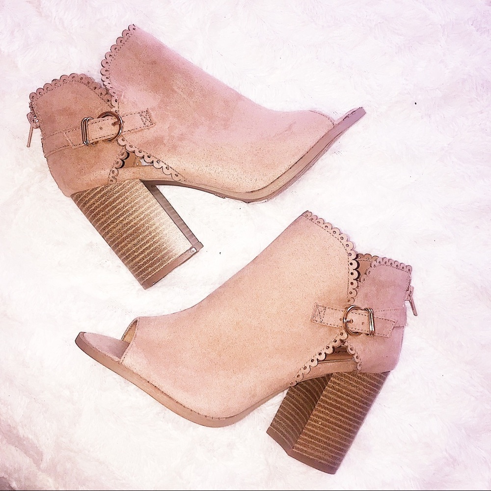 Nude Peep Toe Booties